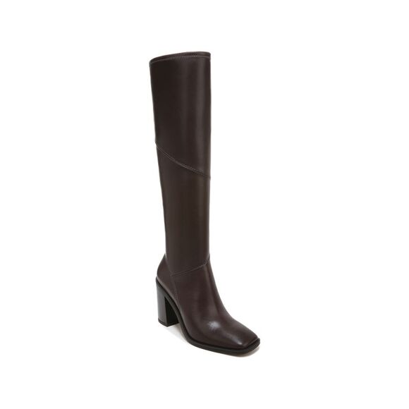 FRANCO SARTO Womens Black Metallic Bead Round Toe Stacked Heel Zip-Up Leather Boots Shoes W main image 1